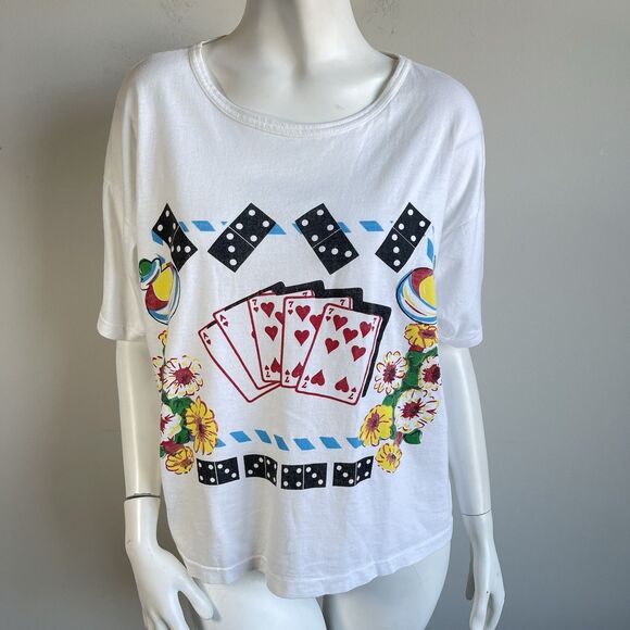 80's 90's Vintage Single Stitch Live Wire Retro Game Night Graphic T Shirt M/L - Picture 1 of 14